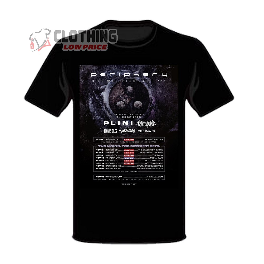 Periphery The Wildfire European 2023 Tour Dates And Tickets T-Shirt