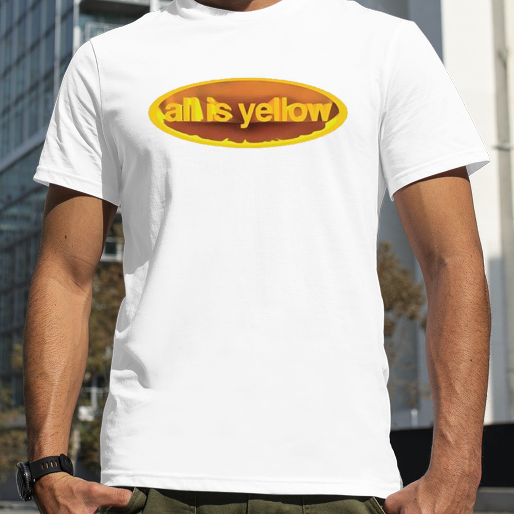 All is yellow 3d box set logo shirt