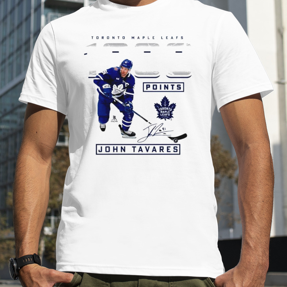 John Tavares Toronto Maple Leafs 1,000 Career Points signature shirt