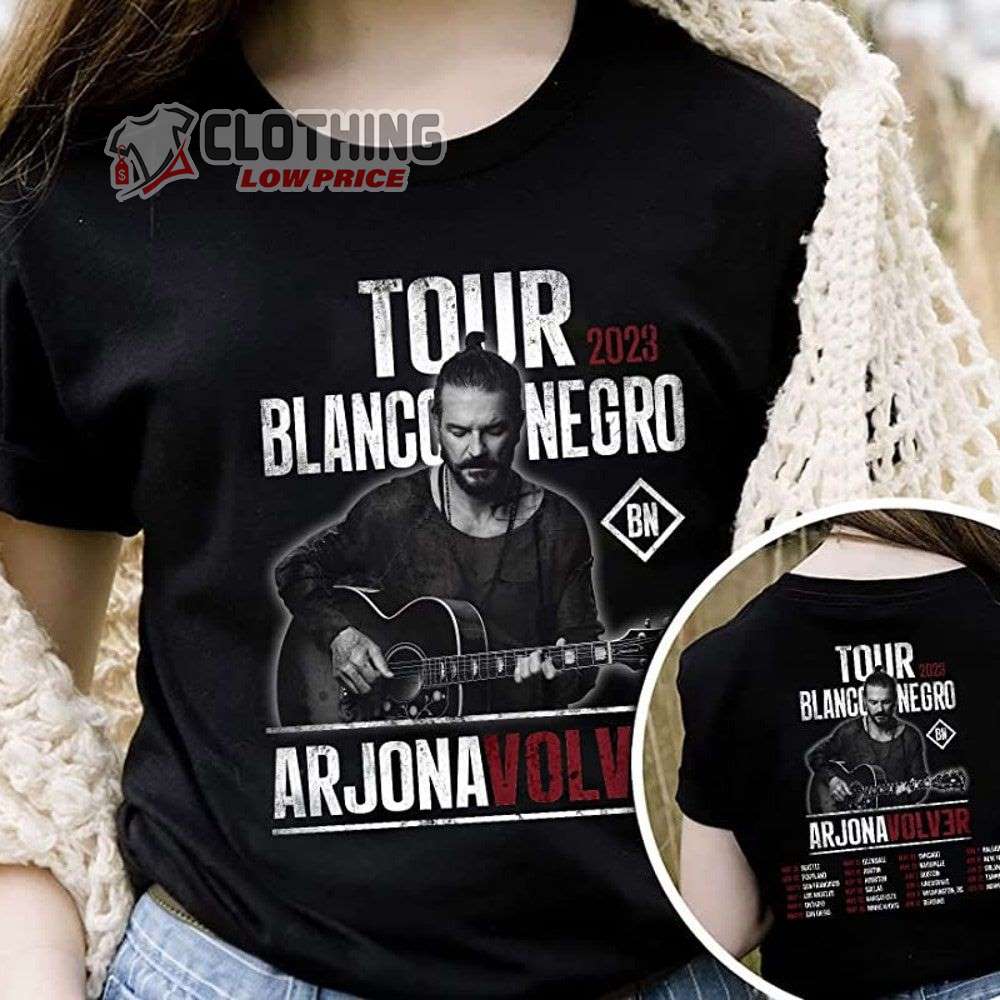 Ricardo Arjona Volver Tour 2023 Setlist Merch, Ricardo Arjona Tour 2023 Shirt Ricardo Arjona's 2023 Blanco Y Negro Volver Tour 2023 T-Shirt