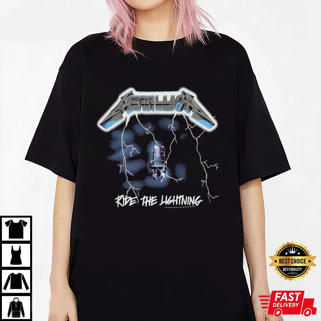 Ride The Lightning Metallica Merch, Metallica Songs Shirt, Metallica Rock Band Tour Dates 2023 T-Shirt