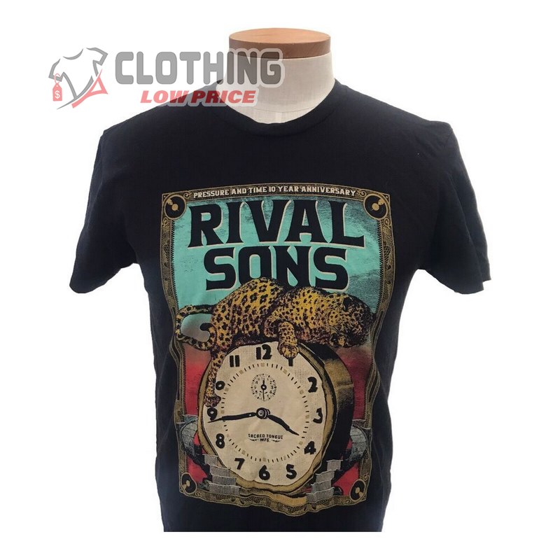 Rival Sons Tour T- Shirt, Rival Sons 2021 Pressure And Time Us Fall Tour Concert Men's T-shirt, Rival Sons Band Tour Merch