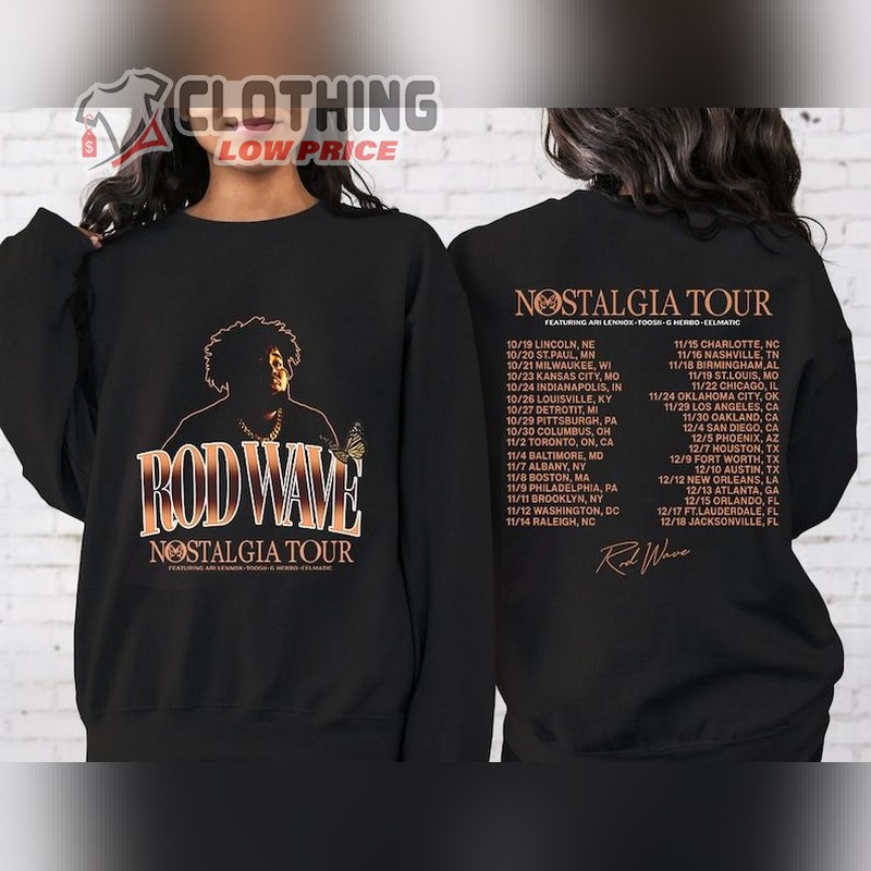 Rod Wave Nostalgia Tour Sweatshirt, Rod Wave 2023 Concert Shirt, Beautiful Mind Tour, Rod Wave's 2023 Tour Dates The Nostalgia Tour Merch