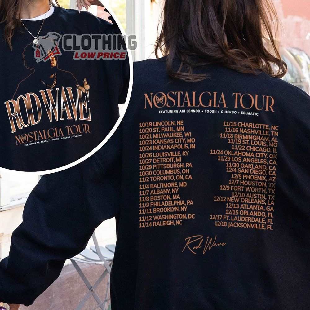 Rod Wave Nostalgia World Tour 2023 Merch, Rod Wave 2023 Concert Beautiful Mind Tour Sweatshirt, Rod Wave 2023 Tour Dates Tickets T-Shirt