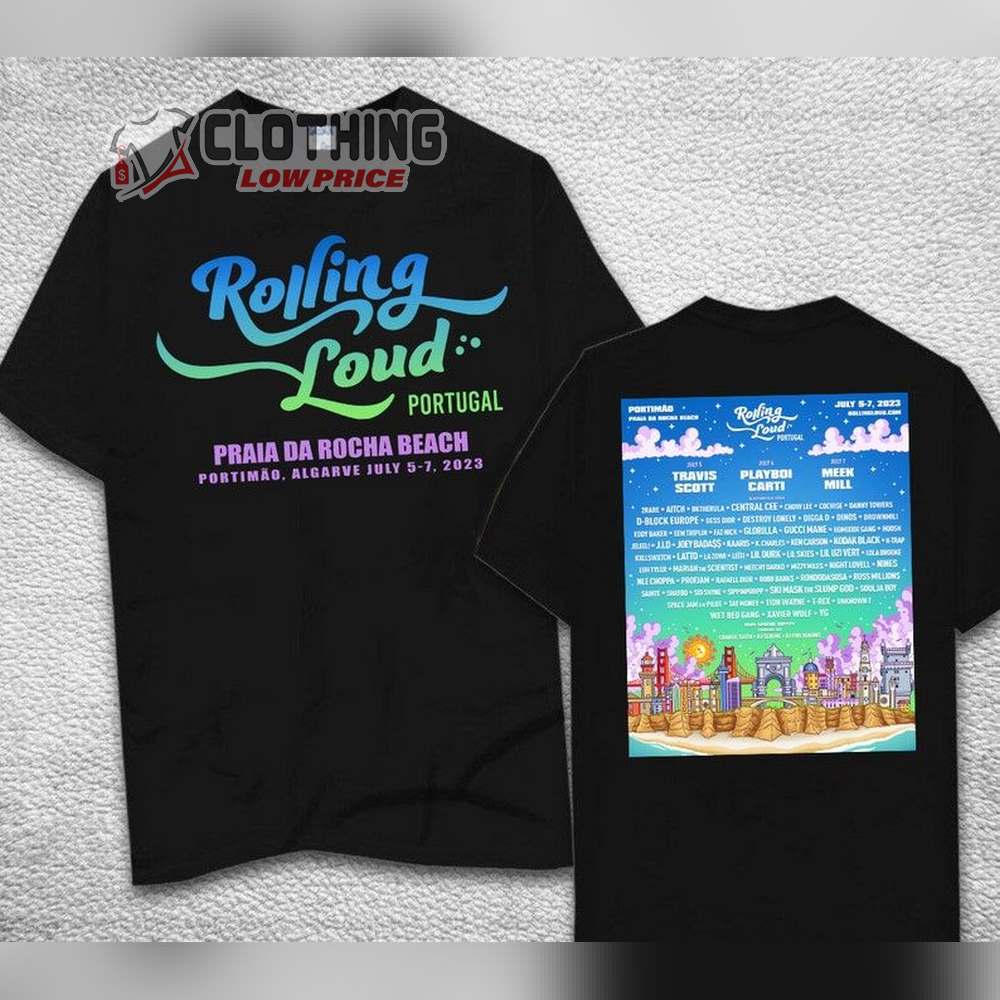 Rolling Loud Portugal 2023 Unisex Sweatshirt, Rolling Loud Portimao Praia Da Rocha Beach T-Shirt, Rolling Loud 2023 Merch