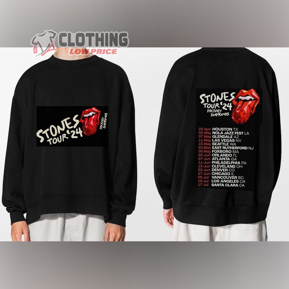 Rolling Stone 2024 Tour Dates Shirt, Rolling Stone Hackney Diamonds Tour Tee, Rolling Stone Merch, Rolling Stone Fan Gift