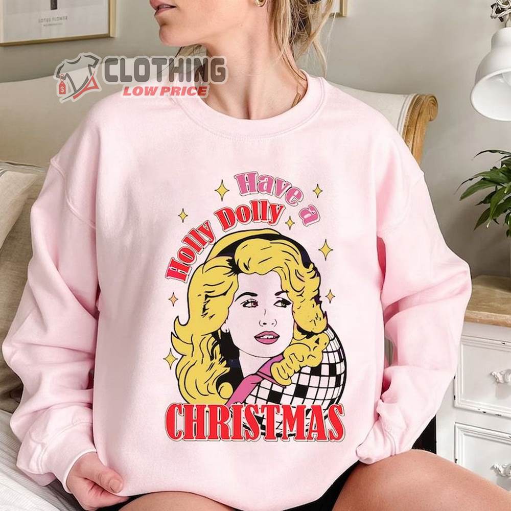 Santa Dolly Sweatshirt, Dolly Parton Christmas Cowboy Merch, Dolly Parton Trending Tee, Dolly Parton Christmas Fan Gift