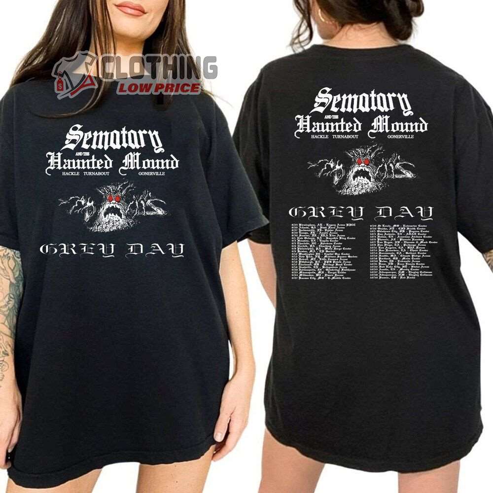 Sematary X Greyday Tour 2023 Merch, Suicideboy Grey Day 2023 Tour Sweatshirt, Sematary And The Haunted Mound T-Shirt