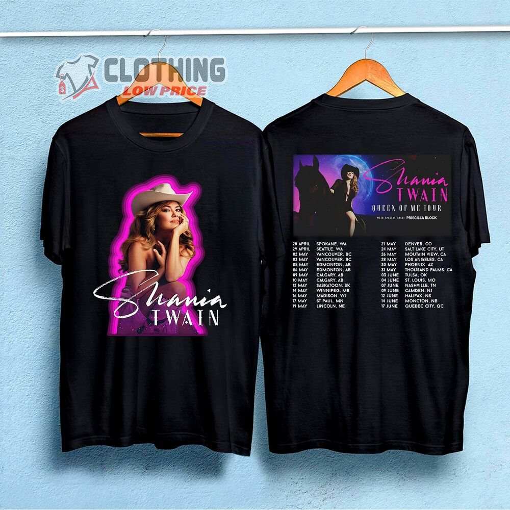 Shania Twain Queen Of Me Tour 2023 Setlist Merch Shania Twain Queen Of Me Tour 2023 With Special Guest T-Shirt