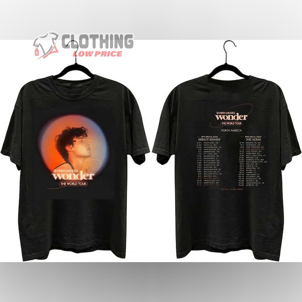 Shawn Mendes Wonder The World Tour 2022 Merch, Shawn Mendes Concert Album Songs T-Shirt