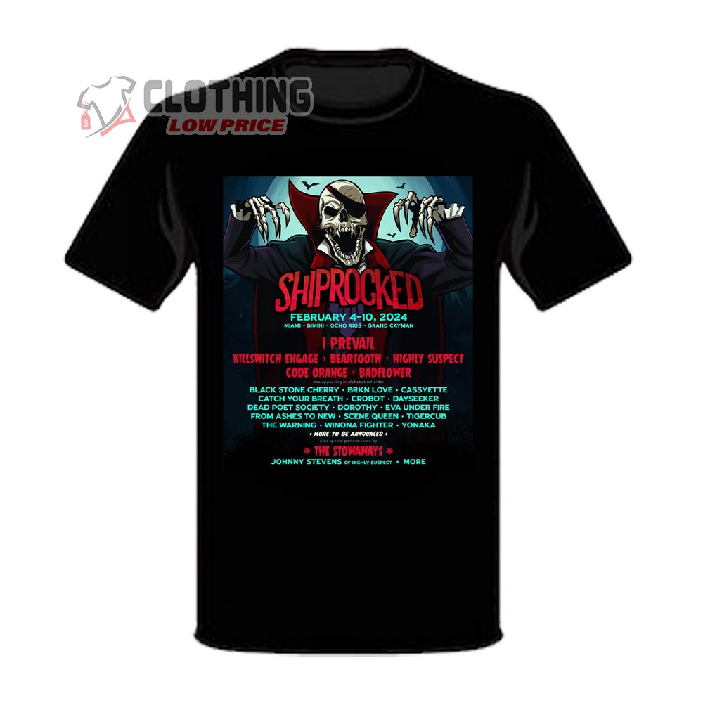 Shiprocked Pirate Skeleton Festival 2024 Tickets And Setlist T-Shirt