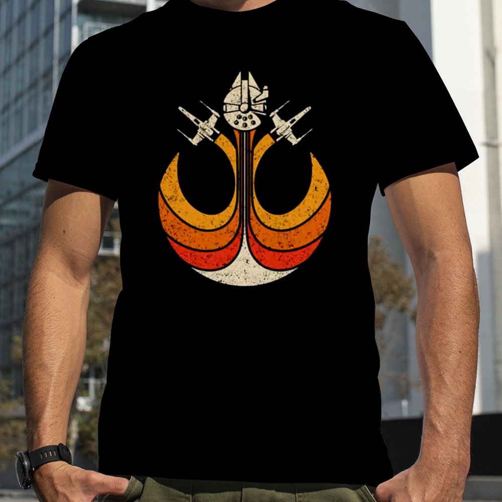 A Rebel Attack The Millennium Falcon And Two X Wings T-Shirt