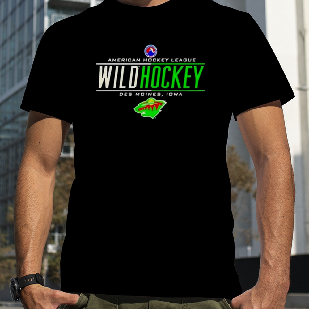 American Hockey League Wild Hockey Des Moines Iowa Minnesota Wild Logo T-shirt