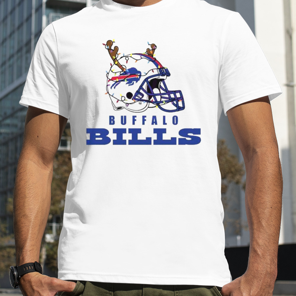 Buffalo Bills Helmet Deer Antlers Christmas T-shirt