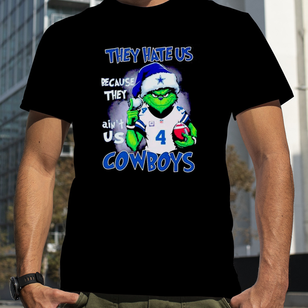 Grinch Santa they hate us because they ain’t us Cowboys football shirt