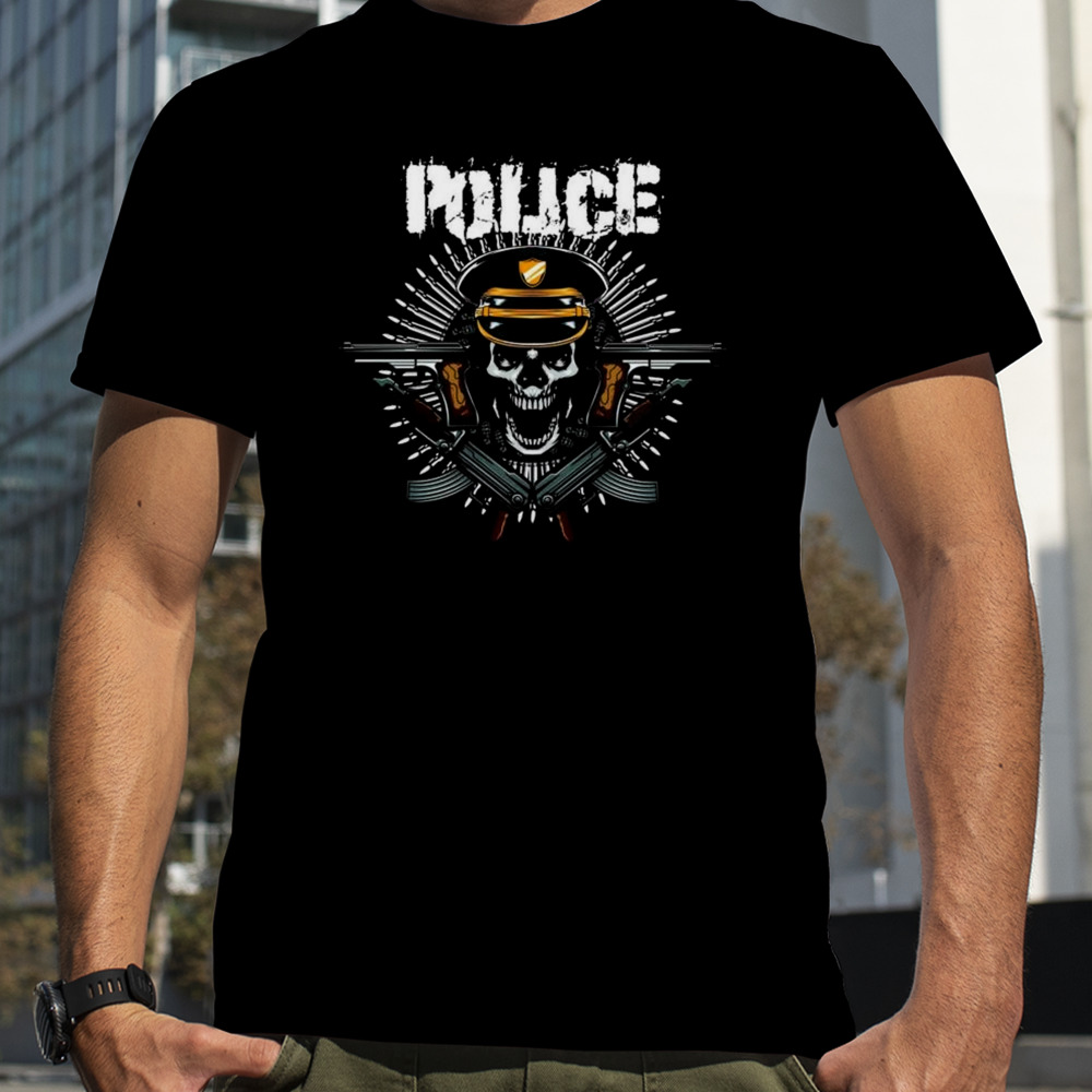 Gun Police Skull T-shirt