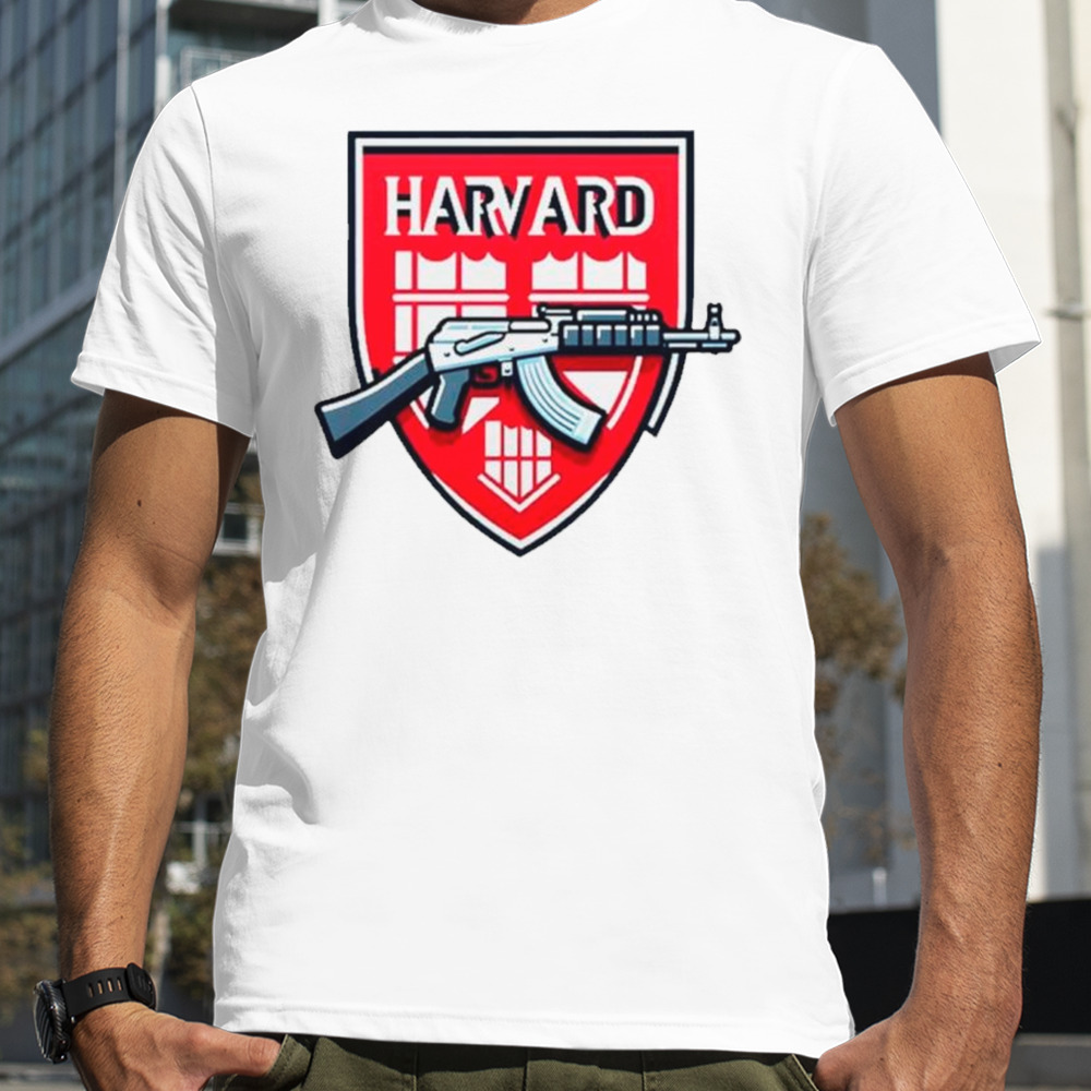 Harvard university gun new logo shirt