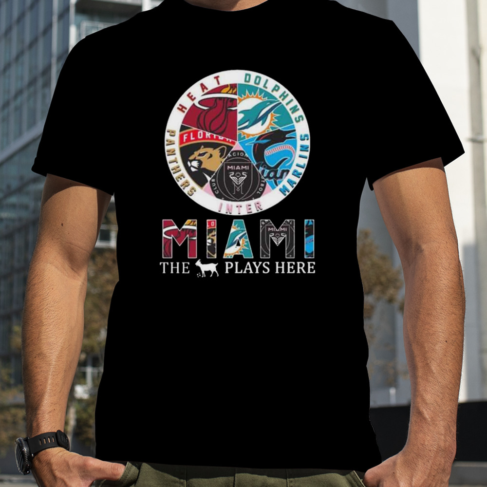 Miami Sports Teams The Goat Plays Here 2023 T-Shirt