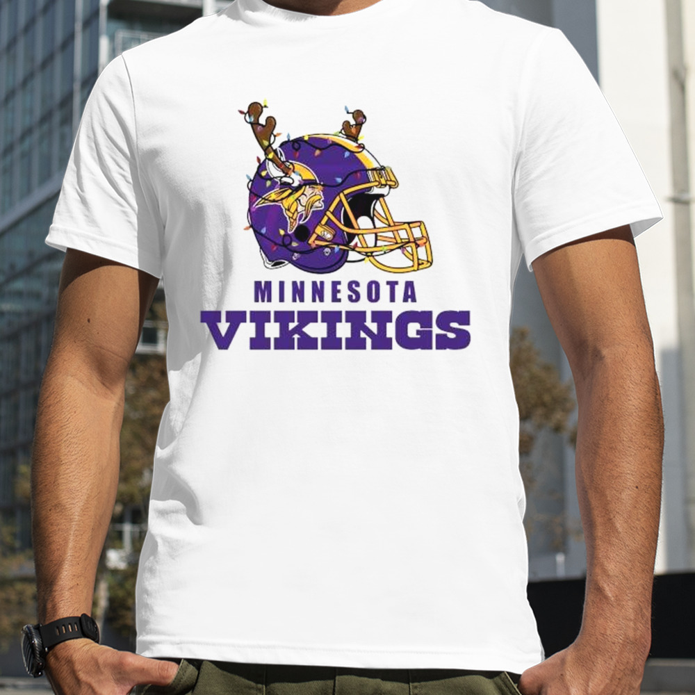 Minnesota Vikings Helmet Deer Antlers Christmas t-shirt