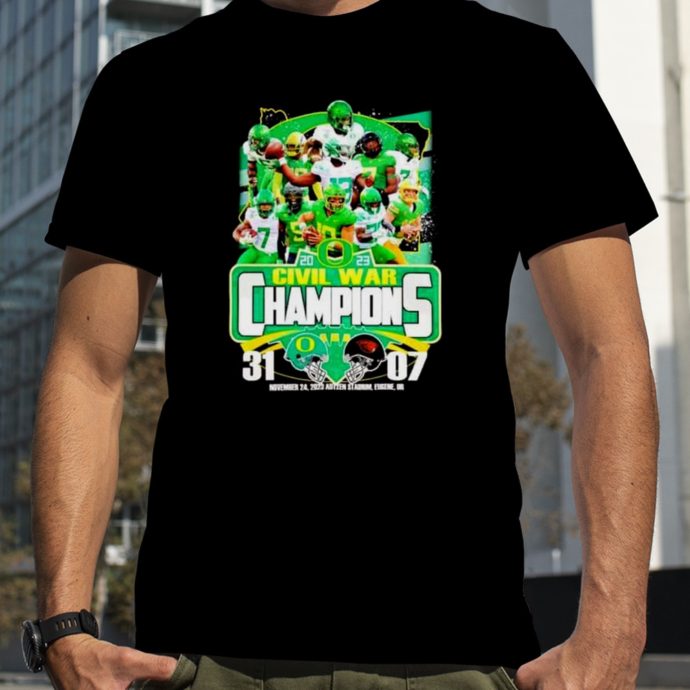 Oregon Ducks vs Oregon State Beavers Civil War Champions 2023 T-Shirt