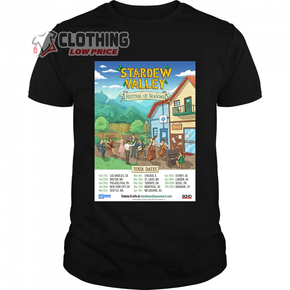 Stardew Valley Festival Of Seasons Merch, Stardew Valley Tour Dates 2024 Shirt, Stardew Valley Concert Tour T-Shirt