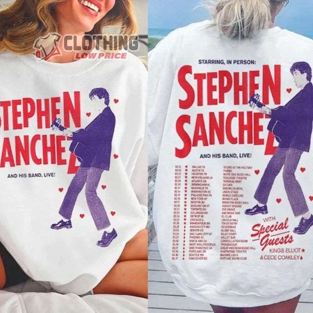 Stephen Sanchez 2023 Tour And His Band Live Merch Stephen Sanchez Concert 2023 Hoodie