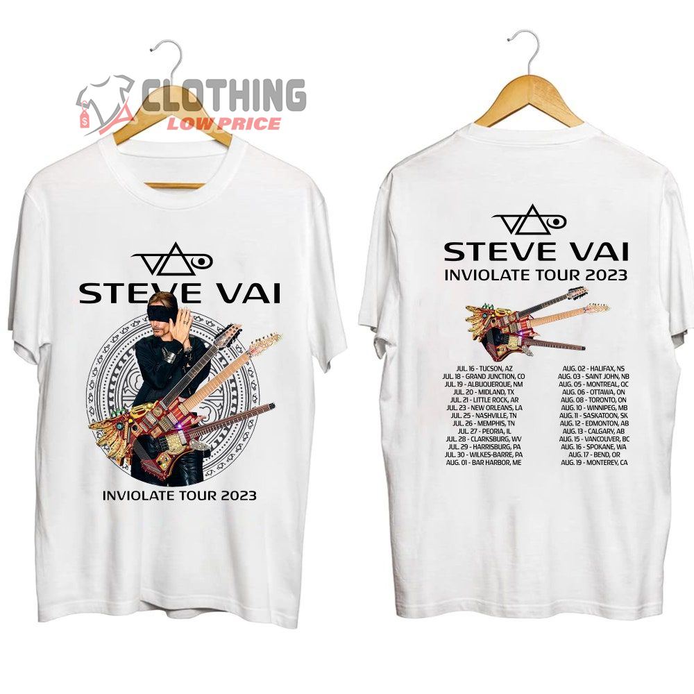 Steve Vai Inviolate North American Tour 2023 Merch, Inviolate North American Concert Shirt, Steve Vai Band Tour 2023 Setlist T-Shirt