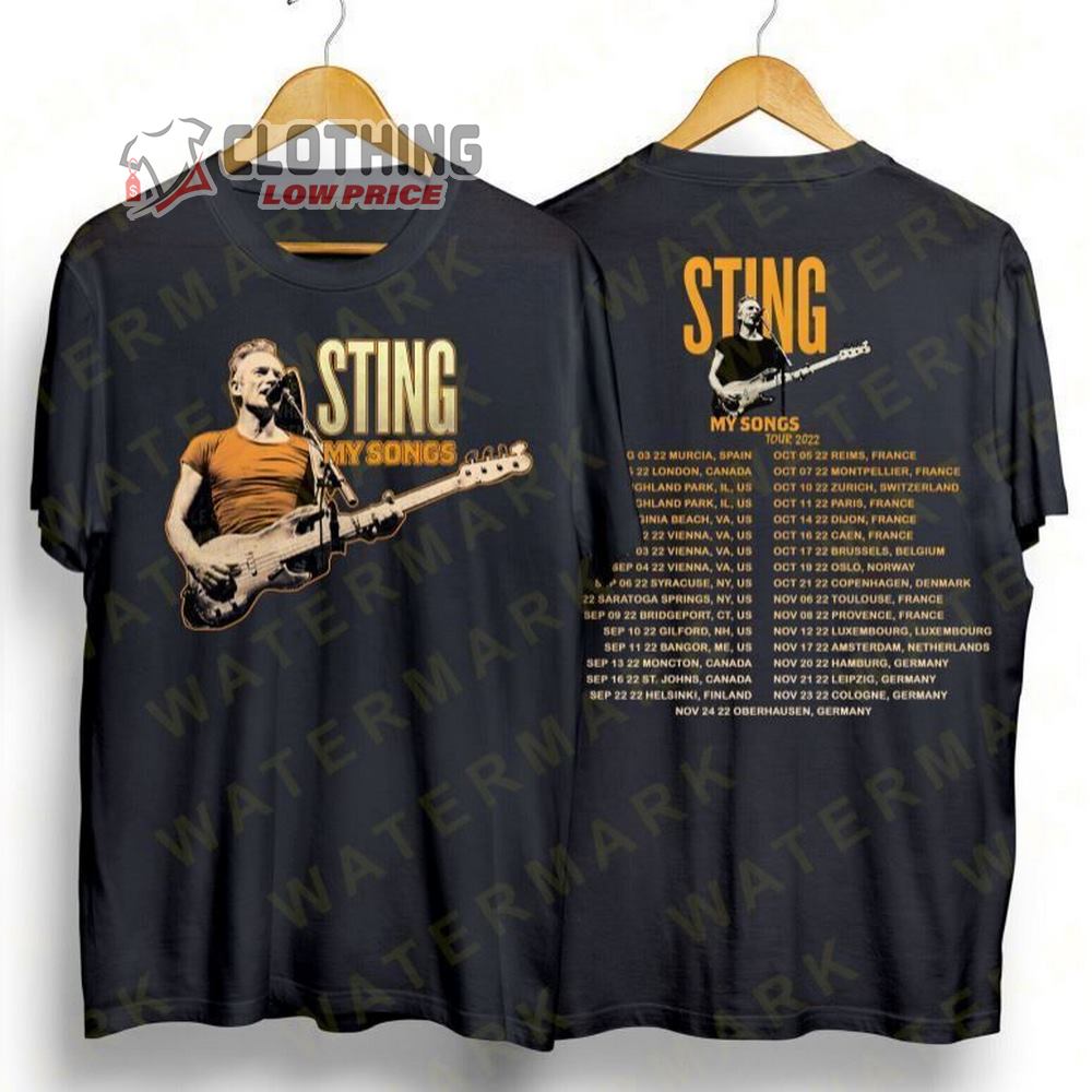 Sting My Songs Setlist Merch, Sting My Songs Tour 2022 Shirt, Sting Concert Tour T-Shirt