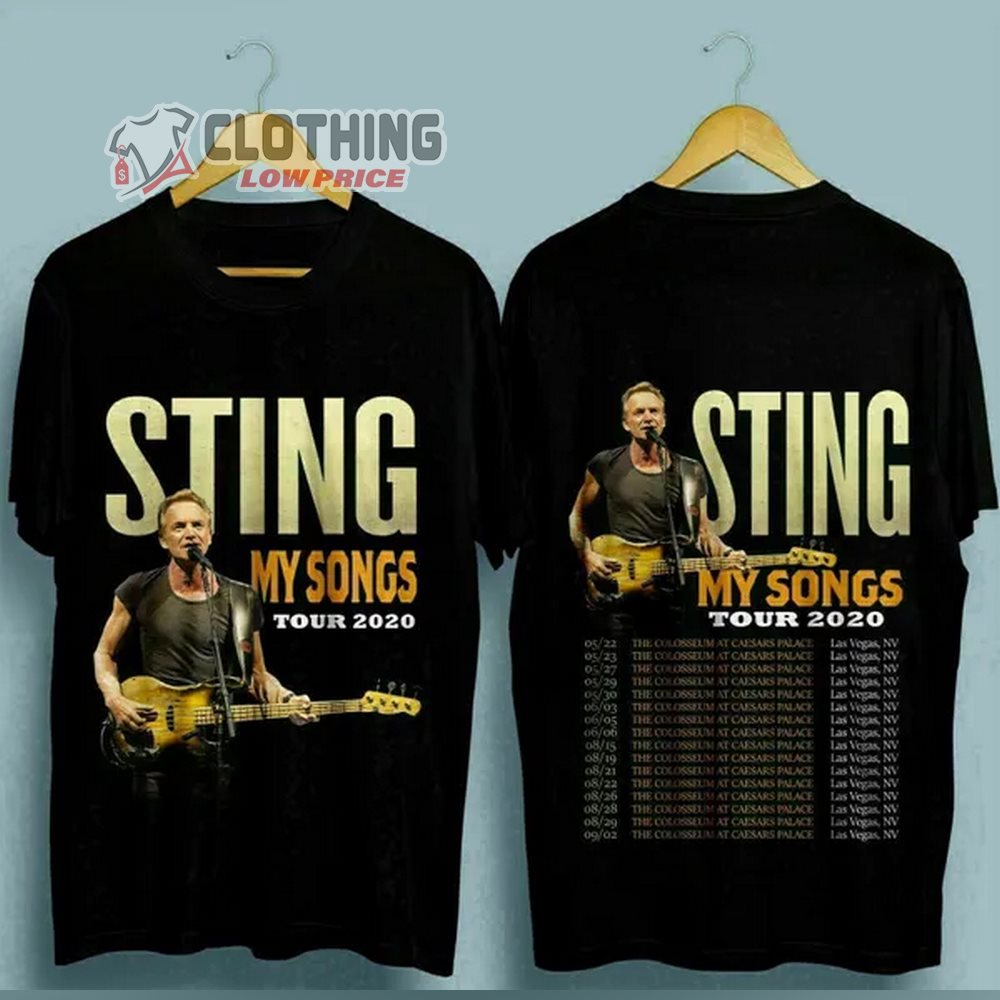 Sting My Songs Tour 2020 Dates Merch, Sting My Songs Las Vegas Concert Setlist T-Shirt