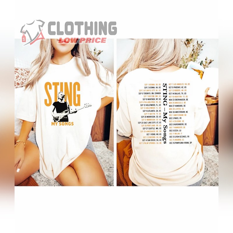 Sting My Songs Tour Dates 2023 T- Shirt, Sting Tour 2023 Shirt, Sting Concert Merch