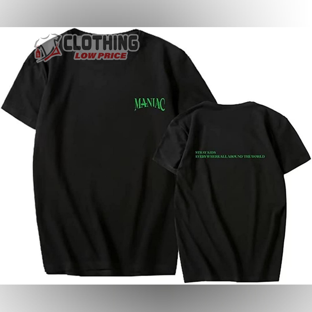 Stray Kids 2nd World Tour Merch, Stray Kids World Tour Maniac Felix Hyunjin Bangchan T-Shirts