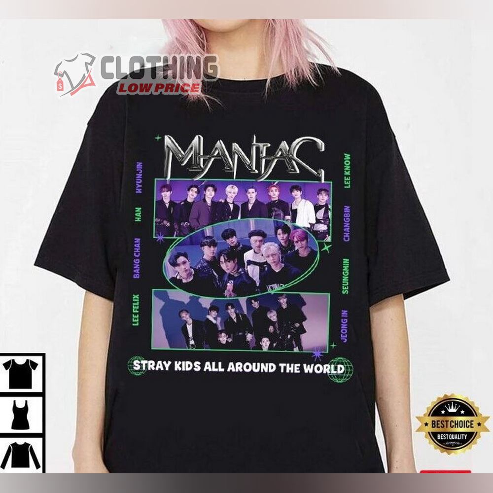 Stray Kids Shirt, Stray Kids 2nd World Tour Maniac Merch, Stray Kids All Around The World T-Shirt