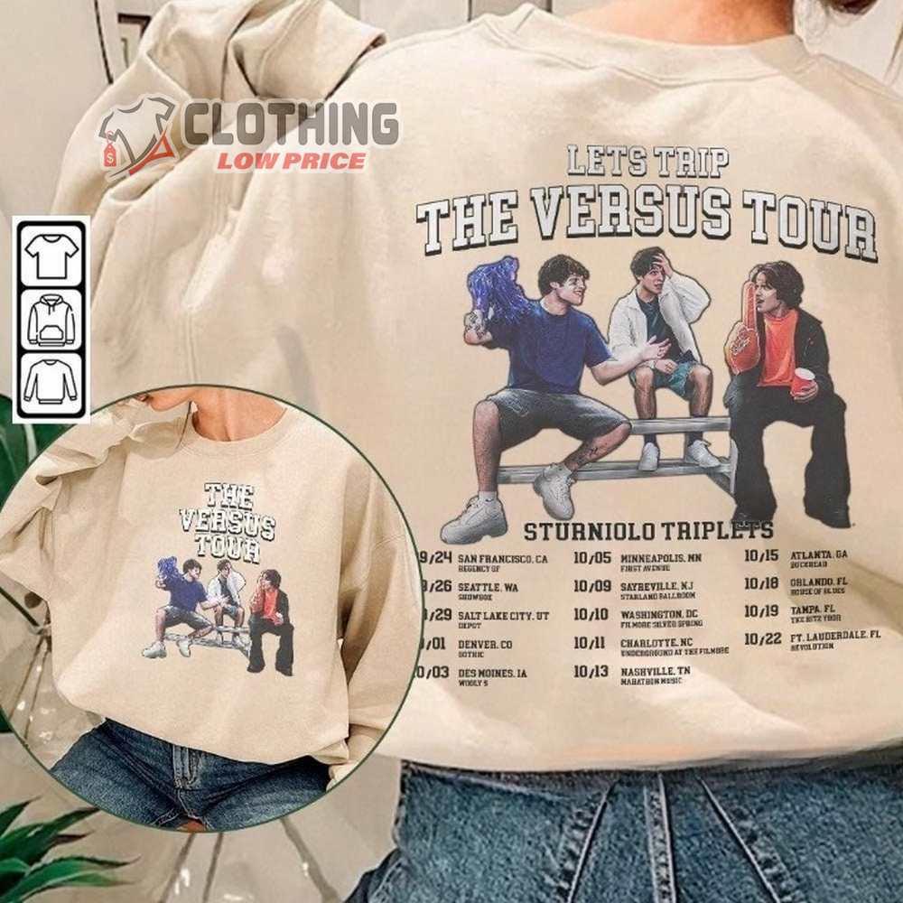 Sturniolo Triplets Lets Trip The Versus Tour 2023 Merch, The Versus Tour 2023 Concert Shirt, Sturniolo Triplets Tour Dates 2023 Tickets T-Shirt