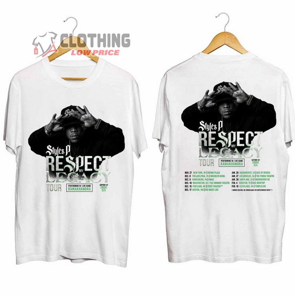 Styles P Respect My Legacy 2023 2024 Tour Merch, Styles P Farewell Tour Shirt, Rapper Styles P Fan Shirt, Styles P Concert 2024 T-Shirt