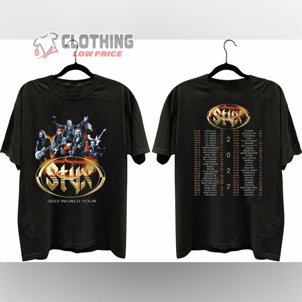 Styx World Tour 2022 Merch, 2022 Tour T Shirt, Styx Concert Tulsa Jonesboro Corbin T-Shirt