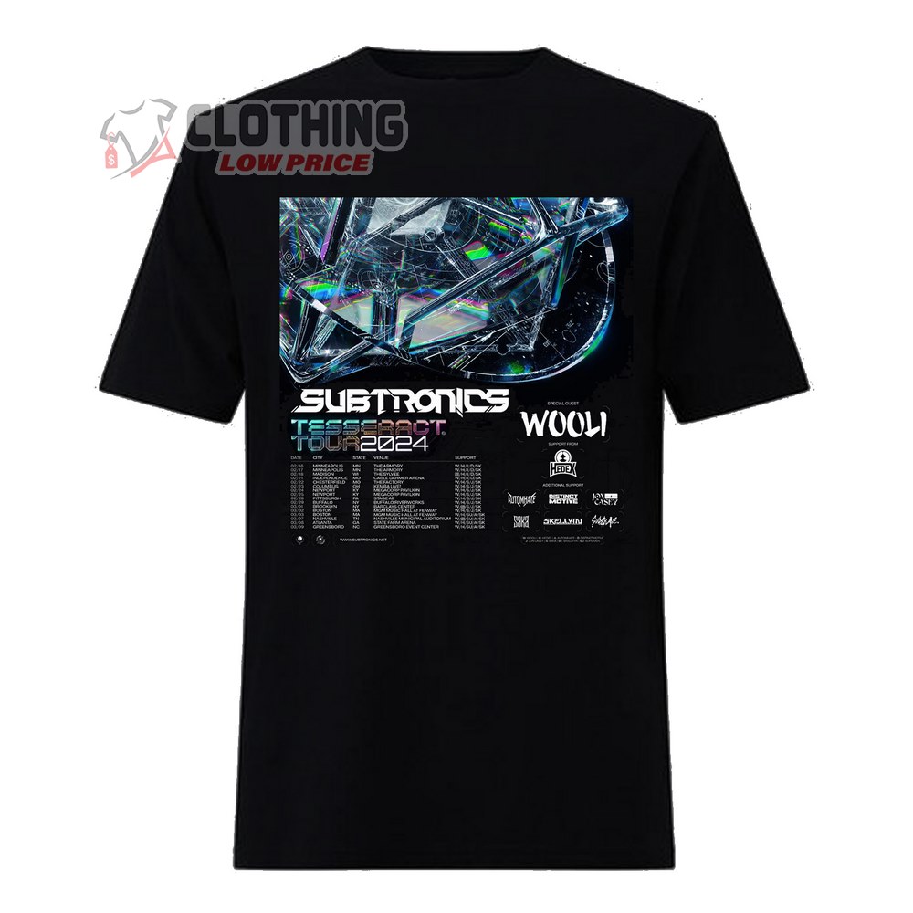 Subtronics Tour 2024 Europe Merch, Tesseract Tour 2024 Tickets Shirt, Subtronics Tour 2024 Schedule T-Shirt