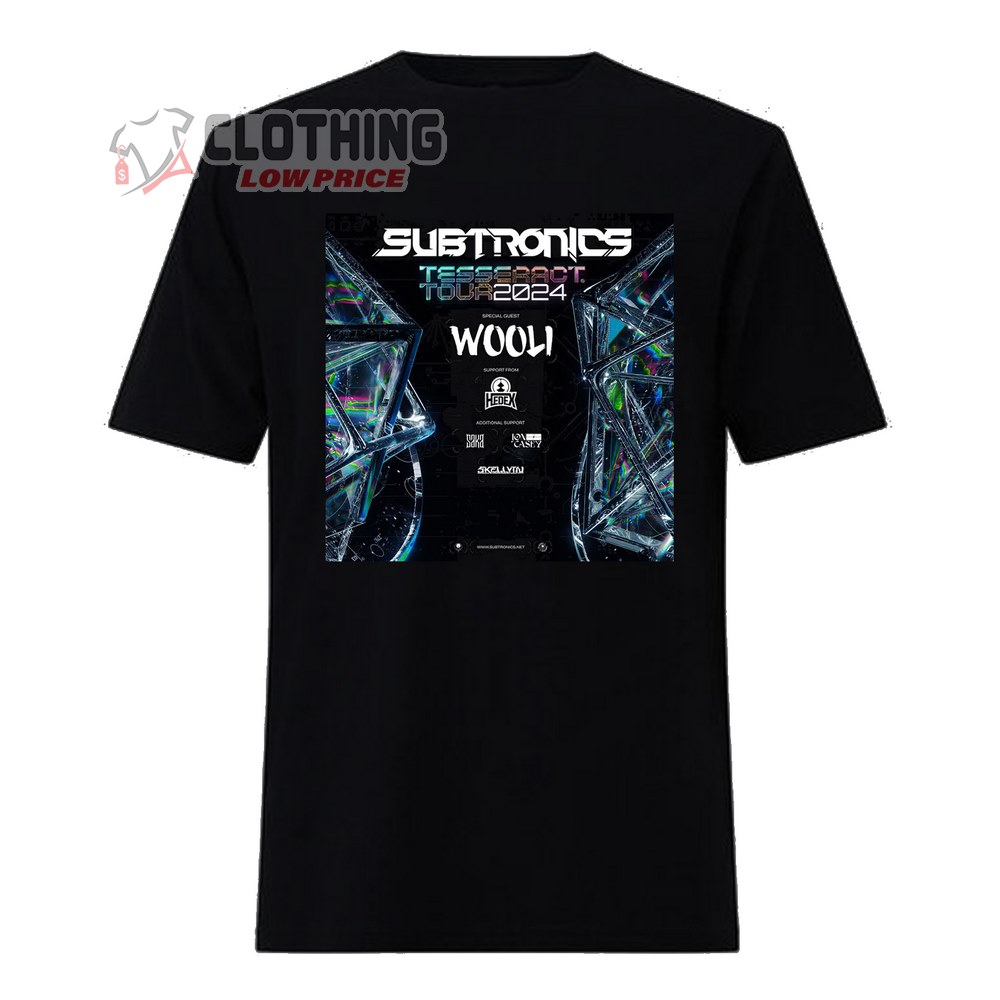 Subtronics Wooli Hedex Merch, Subtronics Tesseract Tour 2024 Shirt, Subtronics Tour 2024 Tickets T-Shirt