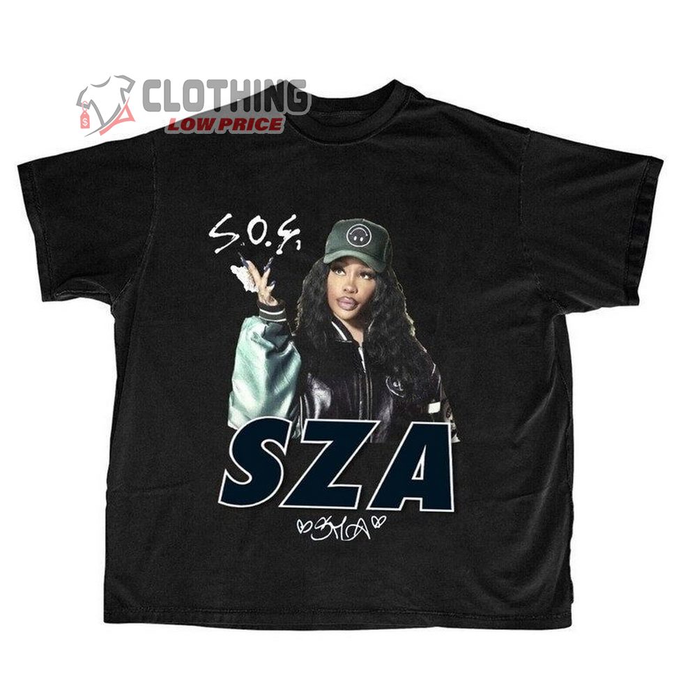 Sza SOS North American Live Tour Merch, Sza Top Songs T-Shirt, Sza Rnb Singer Rapper Shirt