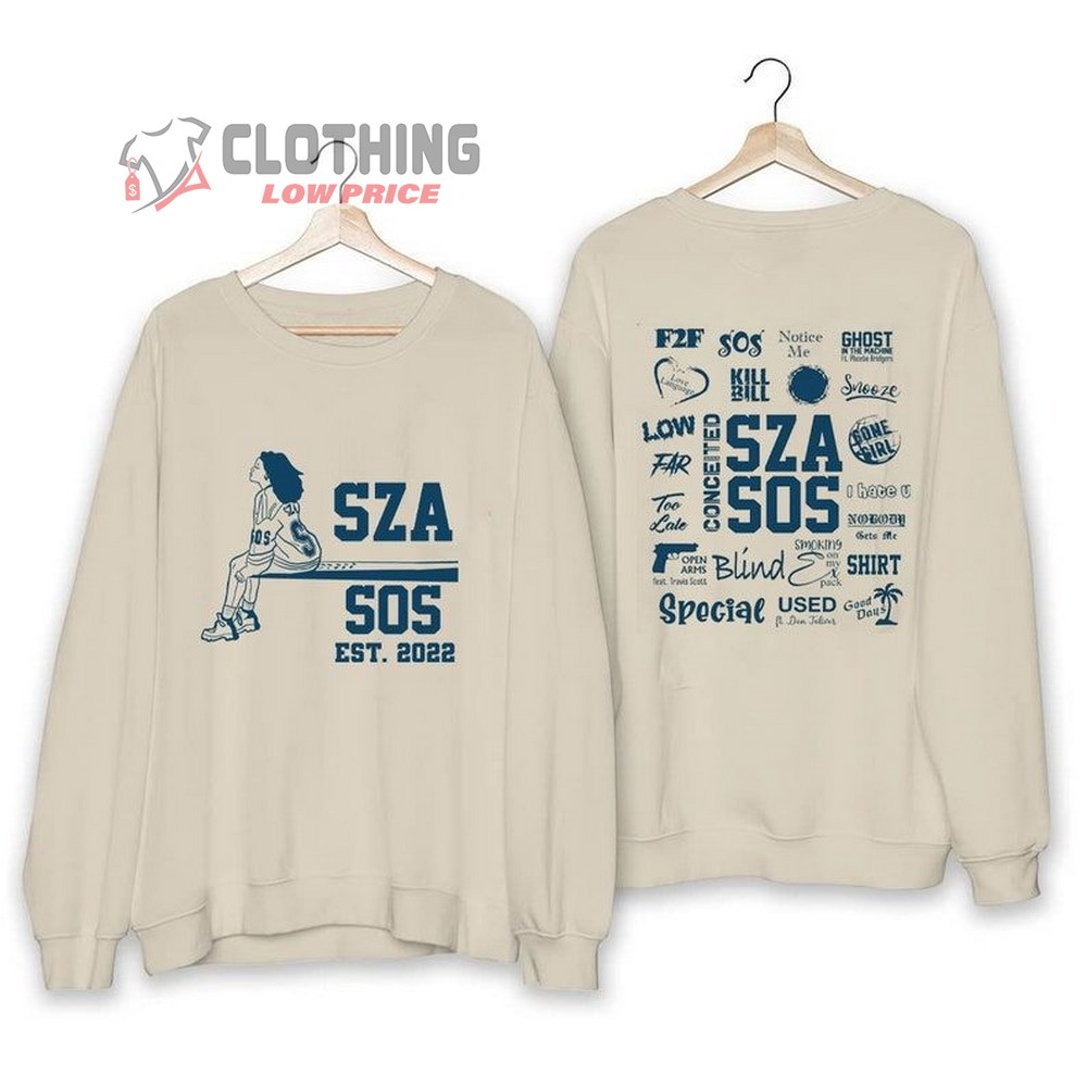 Sza Sos Tracklist, S.Z.A Tour 2023 Merch, Sza TShirt For Fan, S.Z.A Album Cover Shirt, Sza Sos Poster Sweatshirt