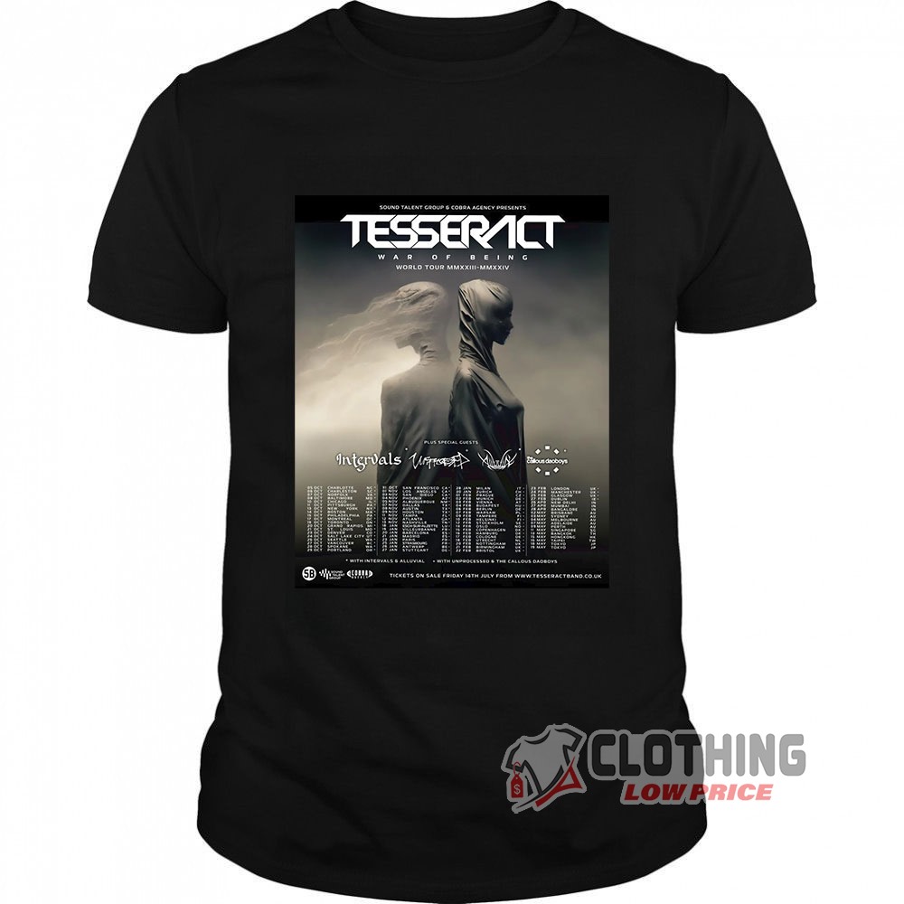 TesseracT War of Being World Tour 2023 2024 US Merch, Tesseract New Album War Of Being And World Tour Shirt, Tesseract Concert Tickets 2023 2024 T-Shirt