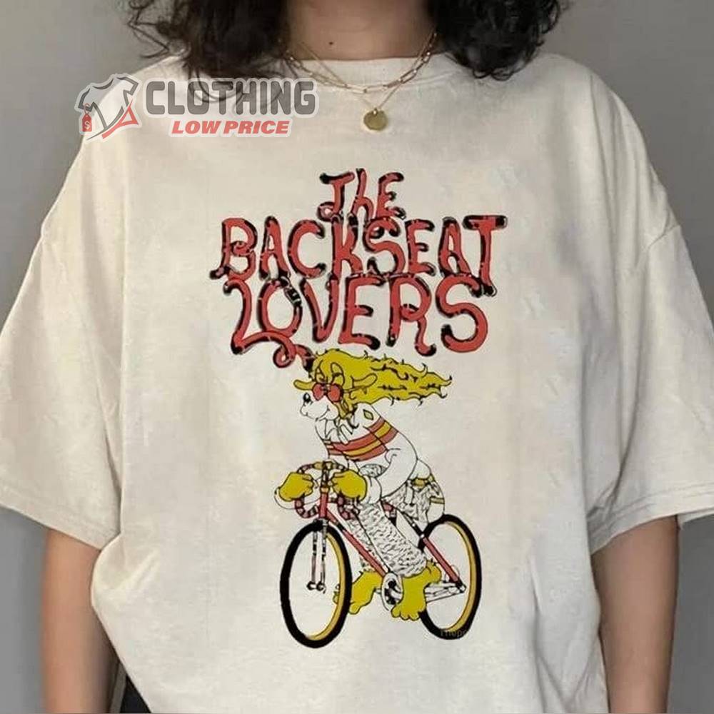 The Backseat Lovers Tour 2022 Setlist Merch, The Backseat Lovers Bike Brooklyn Chicago T-Shirt