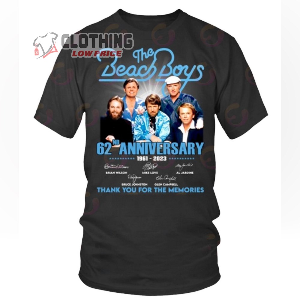 The Beach Boys 62Nd Anniversary 1961-2023 Merch The Beach Boys Thank You For The Memories Signatures Shirt The Beach Boys World Tour 2023 T-Shirt