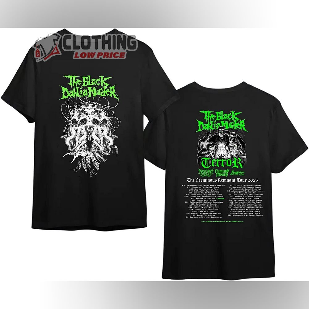 The Black Band World Tour 2023 Merch, The Black Dahlia Murder Tour 2023 Unisex Setlist T-Shirt