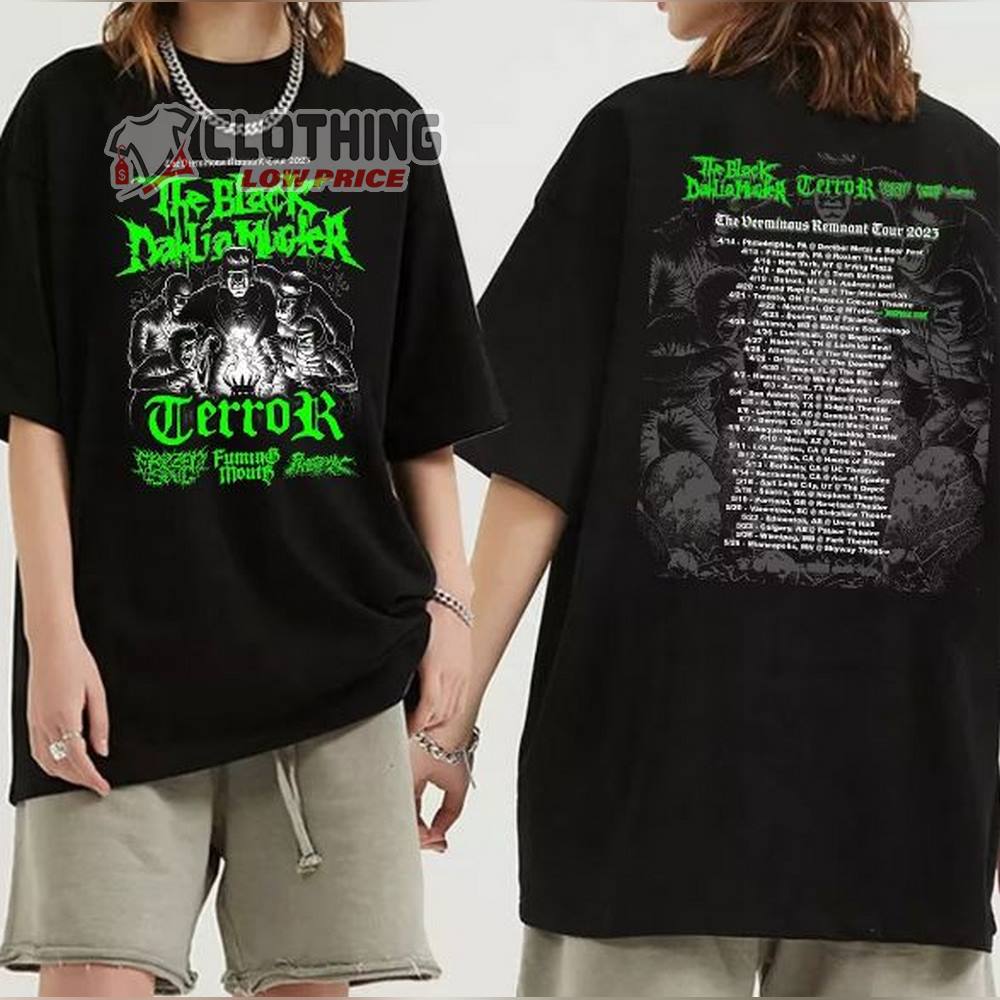 The Black Dahlia Murder 2023 Tour Merch, The Verminous Remnant Tour 2023 Tickets Shirt, The Black Dahlia Murder World Tour 2023 T-Shirt