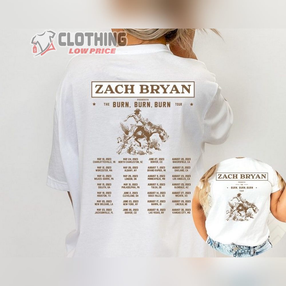 The Burn Burn Burn Tour 2023 Zach Bryan Shirt, Zach Bryan Concert Shirt, Zach Bryan Country Music Shirt, Zach Bryan 2023 Unisex T-Shirt