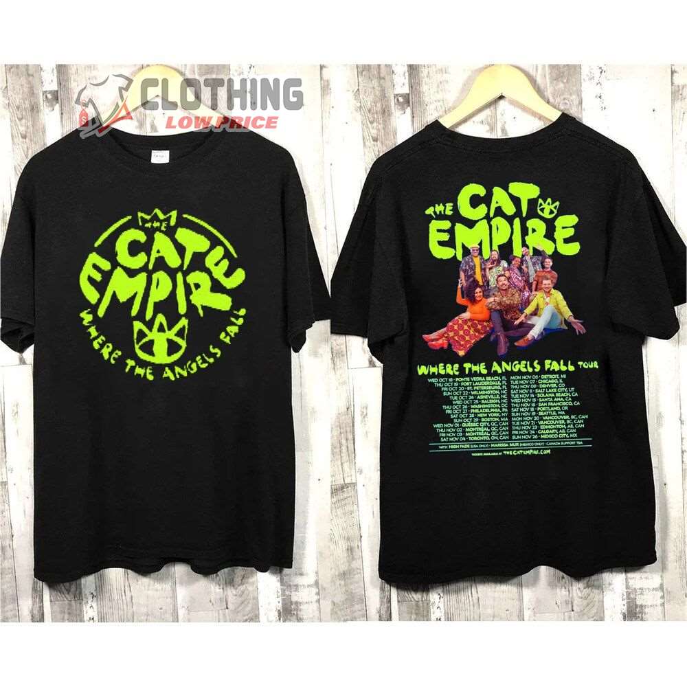 The Cat Empire Where The Angels Fall Tour 2023 Merch, The Cat Empire Concert Tickets 2023 Live Tour Dates Shirt, Where The Angels Fall Album T-Shirt