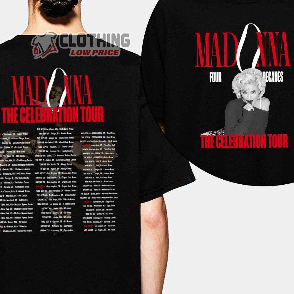 The Celebration Tour 2023 Madonna Sweatshirt, 2023 Madonna Four Decades Tour Shirt, Madonna Queen Of Pop Tour 2023 T-Shirt