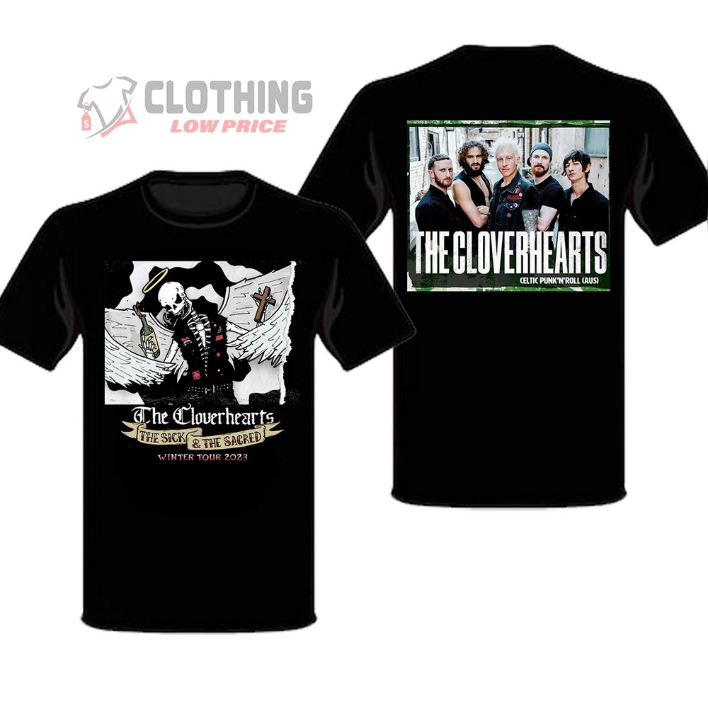 The Cloverhearts Winter EU Tour 2023 Hamburg Merch, The Cloverhearts Sick And Scared Skeleton Tour T-Shirt