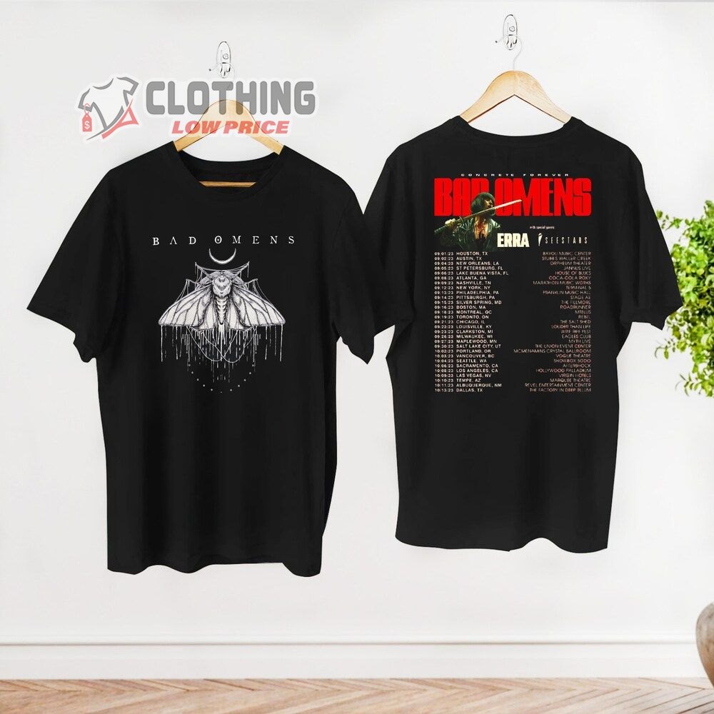 The Concrete Forever Tour 2023 Bad Omens Merch, Bad Omens Concrete Forever Setlist Shirt, Bad Omens Tour 2023 Tickets T-Shirt