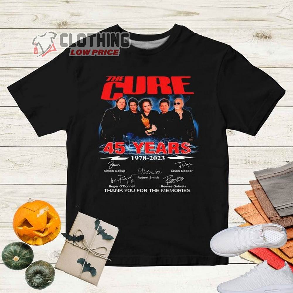 The Cure 1987 - 2023 45th Anniversary T-Shirt, The Cure Band Tour Unisex Tee